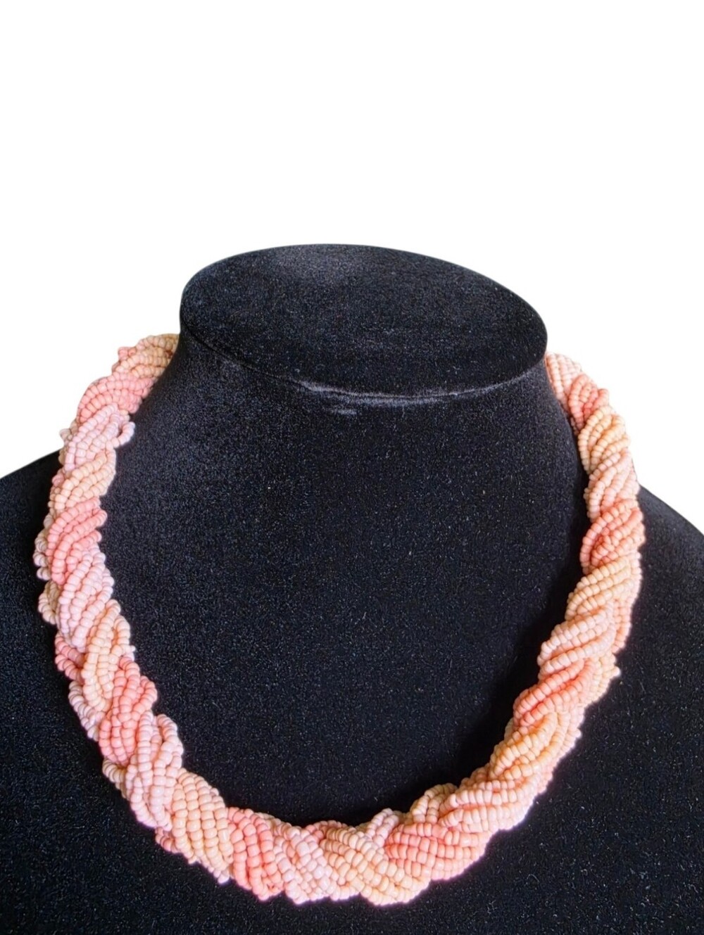 Vintage Peach Beaded Necklace